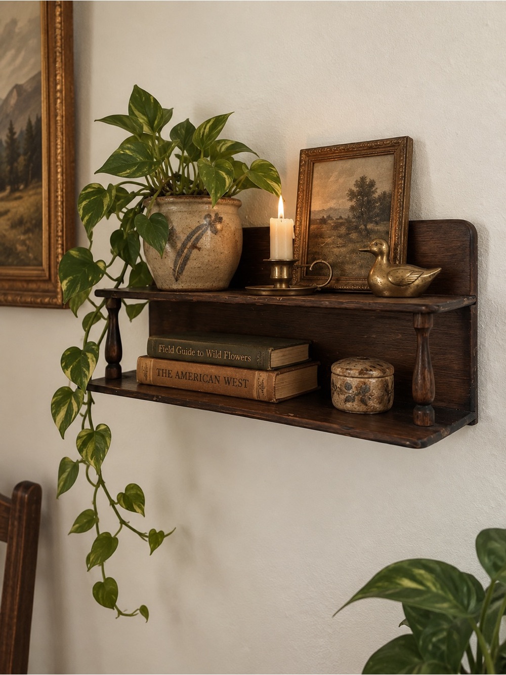 Vintage Brown Wall Shelf